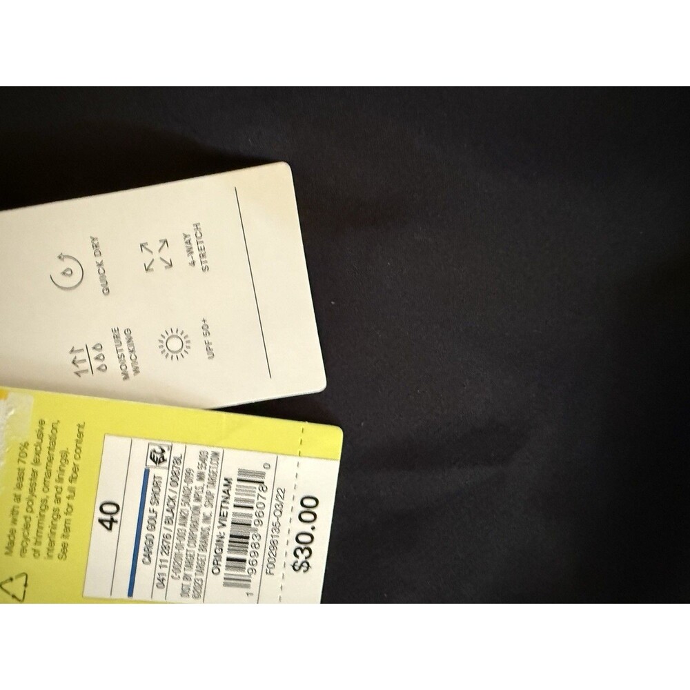 All in Motion Men's Performance Golf / Athletic Shorts Size 40, Black NWT - Picture 8 of 8